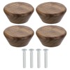 QUARKZMAN 4 Stück runde Holzschubladenknöpfe, 1 3/4" Durchmesser Flache Kopf