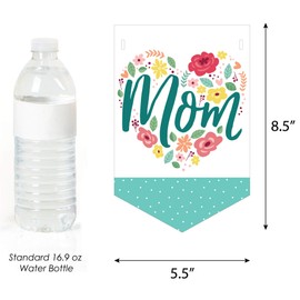 Big Dot of Happiness Colorful Floral Happy Mother's Day - We Love Mom Party Bunting Banner - Party Decorations - Happy Mother's Day