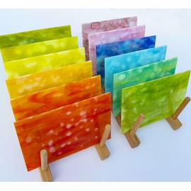 LITMIND 12 Sheets Mottled Opal Premium Stained Glass Sheets – 6 x 4 Inch Vibrant Translucent Assorted Colors Art Glass for DIY Crafts, Mosaic & Stained Glass Projects