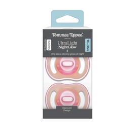 Tommee Tippee Ultra Light Night Glow Soother 18 to 36 Months X 2 (Assorted Colours)