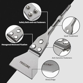 Firecore Cincel SDS PLUS, Espátula SDS PLUS, Raspador de Piso 100 * 300 mm para quitar baldosas, hormigón, mortero, compatible para Martillo Demoledor SDS PLUS - FS23412