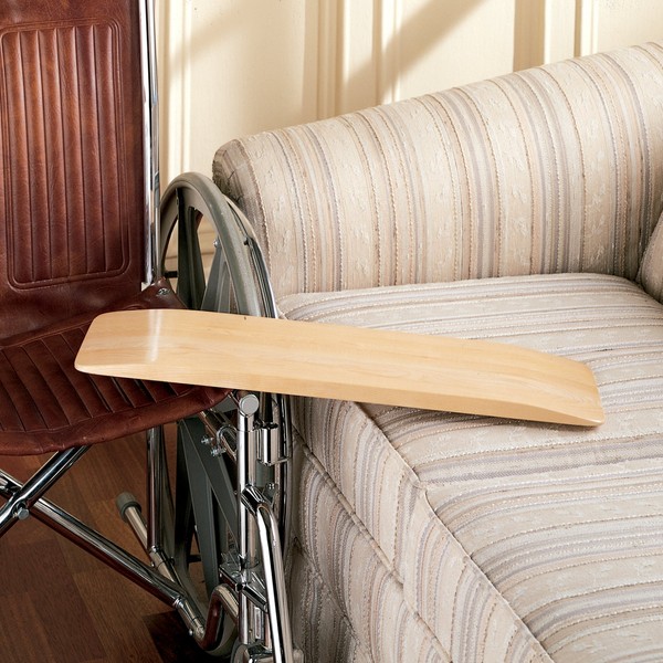 Sammons Preston Hardwood Transfer Board for Wheelchair Users, 24" Long Hardwood Transferring Board with 250 lbs Capacity, Strong Wooden Slide Board with Handles and Tapered Ends for Easy Transfer