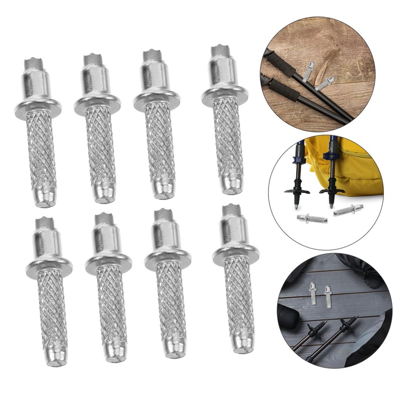 Kisangel 5sets Trekking Walking Cane Foot Durable Metal Cane Tips