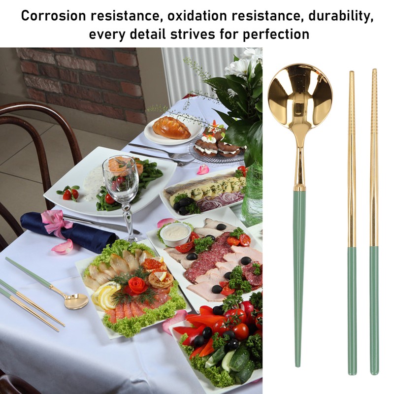 Stainless Steel Flatware Set Reusable Utensils Set Student Cutlery Storage