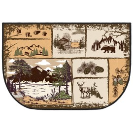 Demissle Fireplace Hearth Rug Fireplace Mats Cabin Southwestern Fireproof Fire Resistant Rug for Wood Stove Floor for Kitchen Indoor Outdoor(Cabin,24 x 59 Inch)