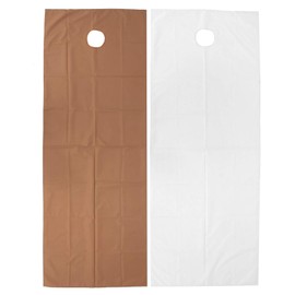 2 pieces disposable bed sheets Breathable waterproof polyester massage duvet, for Beauty Salon SPA massage couch cover with face hole Beauty Salon Spa massage table cover(White + dark coffee)
