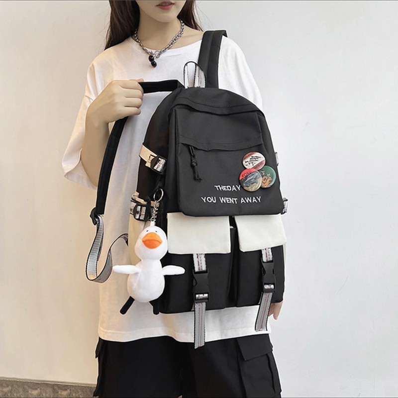 Backpacks School Backpack with Pendant Badge Waterproof Laptop Computer Backpack