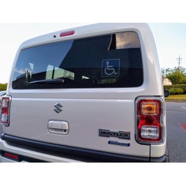 Disabled Facilities (Wheelchair) Mark, Removable From Inside Window, Suction Cup Type Alternative, Dot Glue Sticker, 4.7 inches (12 cm) Square