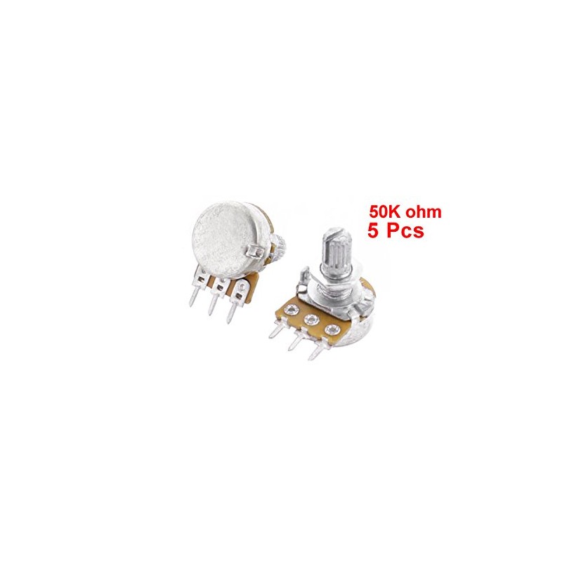 uxcell Top Adjustment Split Knurled Shaft Potentiometer Pot B50K 50K