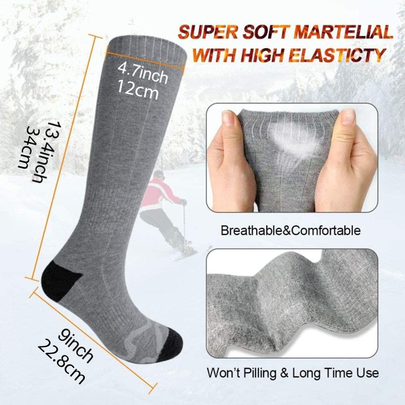 Outdoor Electric Heating Socks Rechargeable Heating Foot Warming Socks Temperature