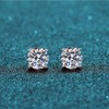 PRETTERY Silver Stud Earrings for Women, 3 Pairs Sterling Silver