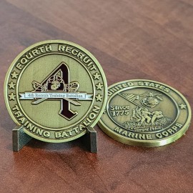 4th Recruit Training Battalion Parris Island Coin - Iwo Jima