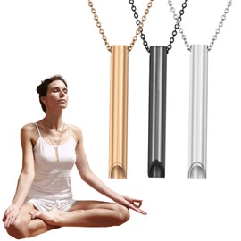 3PCS Mindfulness Breathing Necklace,Anxiety Necklace Breathing Exercises Necklace,Stress Relief Necklaces,Anxiety Relief Necklace Portable Deep Breathing for Men Women Meditation Anxiety Relief