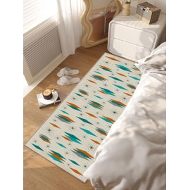 Mid Century Modern Rug Runner for Hallways Atomic Retro Kitchen Runner Rug 2x6 Non Slip Carpet Washable Runners for Hallways Entryway Kitchen Laundry Bedroom Bathroom