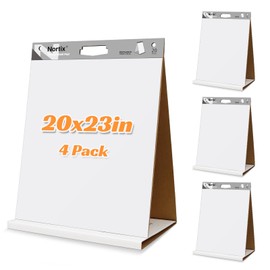 Nortix Sticky Easel Pads, Upgraded Versatile Tabletop Sticky Easel Pad with Dry Erase Surface for Meeting/Training/Doodling, 20x23 Inches, 20 Sheets/Pad, 4 Pads