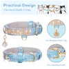 PetsHome Cat Collar, Dog Collar, [Bling Rhinestones] Premium PU Leather