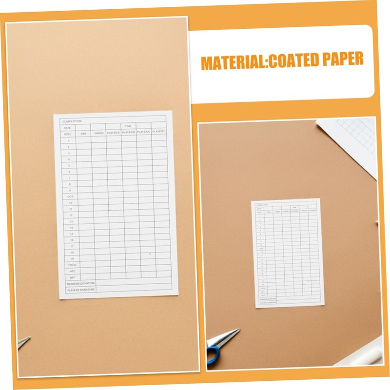BESPORTBLE 35pcs Golf Score Tracker White Coated Paper Scoreboard for