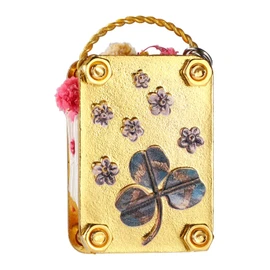 Lyreh Mikro-Blumenpresse, Kleines Metall Blumenpressbuch DIY Pflanzenkonservierungsset Geschenke für Pflanzenliebhaber Geschenke für Kunst und Handwerksliebhaber(Kleeblatt-Stil)