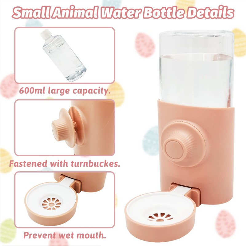 Fhiny Rabbit Water Bottle No Drip, 2 PCS Hanging Guinea