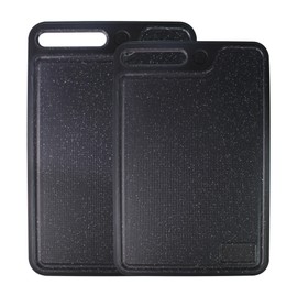 Tagliere Cutting Boards for Kitchen,Large Cutting Board,Plastic Cutting Board Set of 2,Non-Slip Cutting Board with Dandle and Juice Groovenon,Dishwasher Safe Cutting Boards (Black)