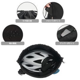 WANDF Gym Sack Drawstring Bag Shoe Storage Waterproof Lightweight Swimming Sports Travel.., Black, M