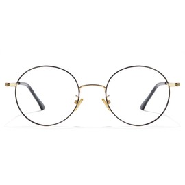 Cyxus Round Blue Light Glasses for Men Women Wire Frame UV Blocking Computer Glasses Clear Lens Metal Ultralight Eyewear T62