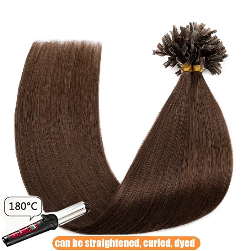 Elailite Real Hair Bonding Extensions, 0.5 g/strand, 45 cm, #4