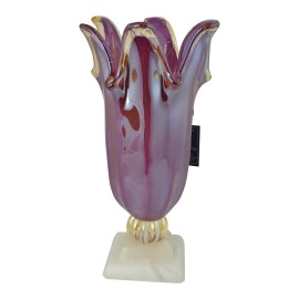 Unbranded 17" Inch Italian Hand Blown Murano Purple Glass Vase
