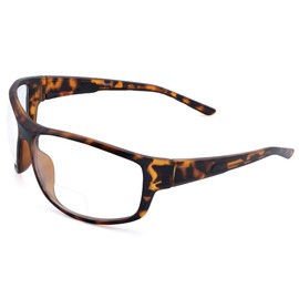 VITENZI Bifocal Safety Glasses with Readers Wrap Around Sport Magnifying Safety Reading Protective Goggles Bari in Tortoise