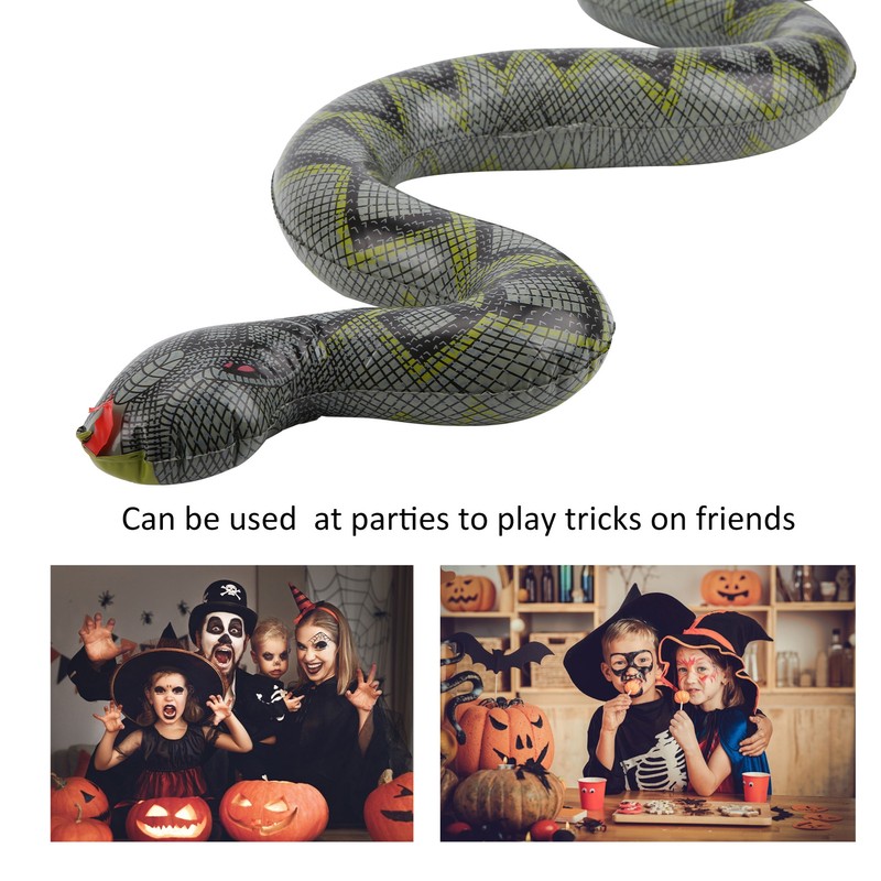 10pcs Inflatable Snakes Toy Scary Snake for Garden Farm Swimming
