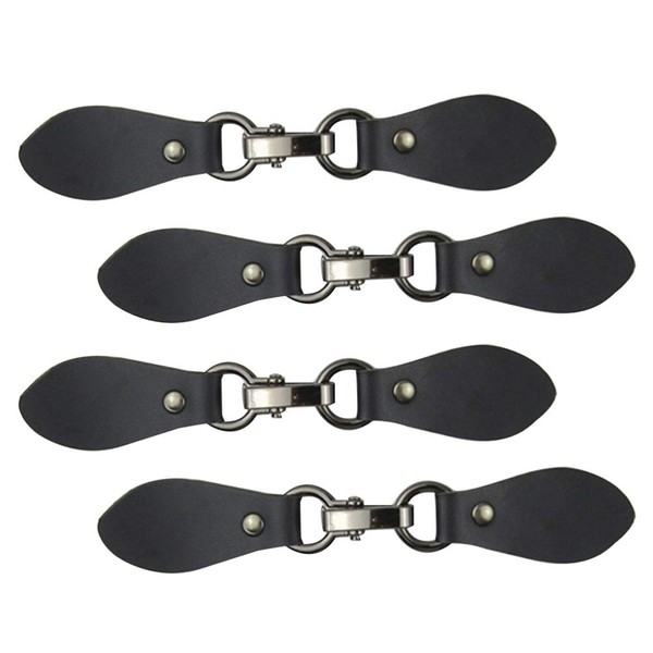 MAGICLULU 4pcs Leather Metal Coat Buttons Leather Buckle Clip Toggle