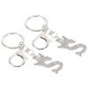 [PATIKIL] Initial Letter Keychain 2pcs Letter S Crown Desert Charm