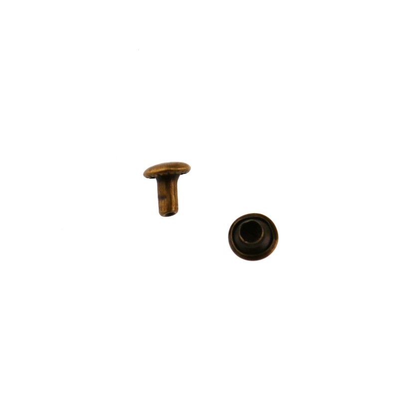OTOTEC 100 x Bronze 6mm Double Cap Rivet Fastener Leather