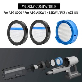 DianSung DianSung Zubeh?r Ersatz Filter f??r AEG 8000 f??r AEG ASKW4, ESKW4, FX8, AZE156,Staubsauger Ersatzteile, regelm??iger, 2 Vormotorfilter, 1 Hygienefilter