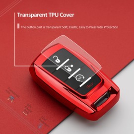 ZSPDACC Compatible with Dodge Ram Key Fob Cover 1500 2500 3500 Red Car Accessories