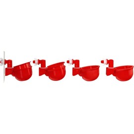 RentACoop Automatic Chicken Water Cup Waterer Kit for Poultry - Size: Pack of 4
