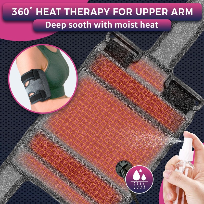 CREATRILL Upper Arm Heating Pad Sleeve, Heated Arm Brace for