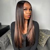 TESLAL Human Hair Blend Highlight Wear and Go Glueless Wig