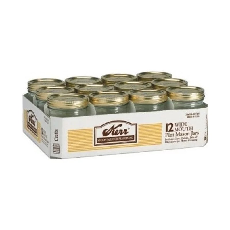 Kerr 0518 Albañil Boca Ancha 16 Oz Frasco De Medio