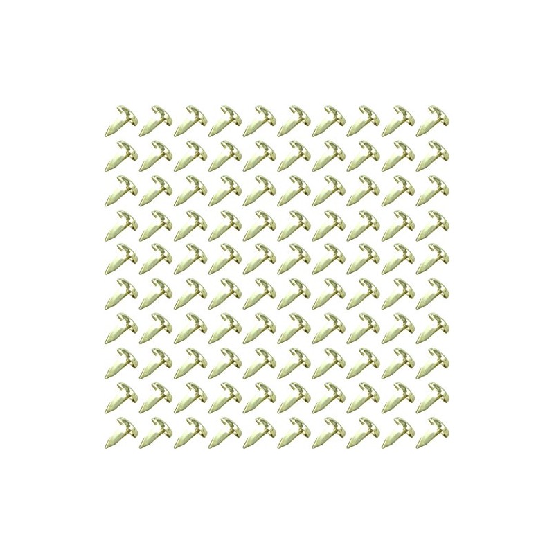 Clipco Paper Fasteners Mini 1/3-Inch Brass Plated (100-Pack)
