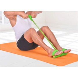 VOANZO Abdominal Fitness Rally Pedal Puller Sit-Up Trainer Latex Pull Rope Fitness Equipment Abdominal Trainer Sport Four Legged Rope (Purple)