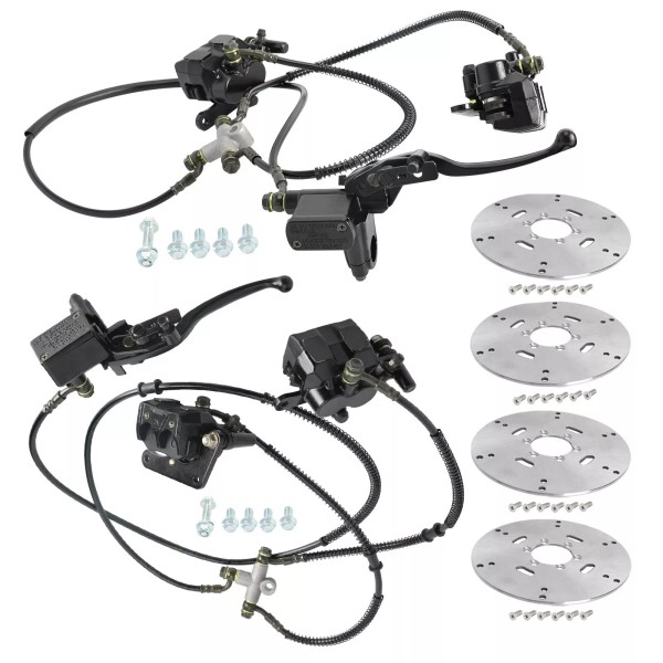 Unbranded Front+ Rear Twin Brake Caliper Hydraulic Cylinder + Disc