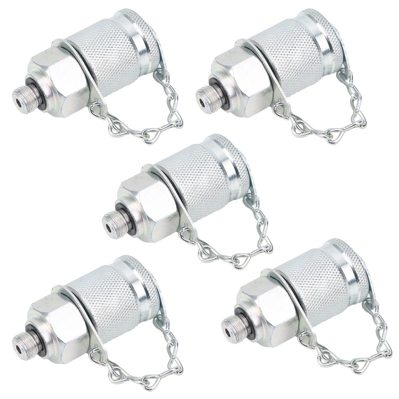 5Pcs Hydraulic Testing Adapter Thread Test Coupling Connectors Pressure Measuring