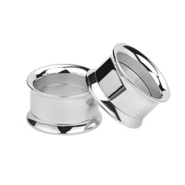 Ayoiow 2Pcs Surgical Steel Ear Tunnels and Plugs, Silver 3/4 Inch Gauges for Ears Men 20MM Silver Hoop Gauge Sets Ears
