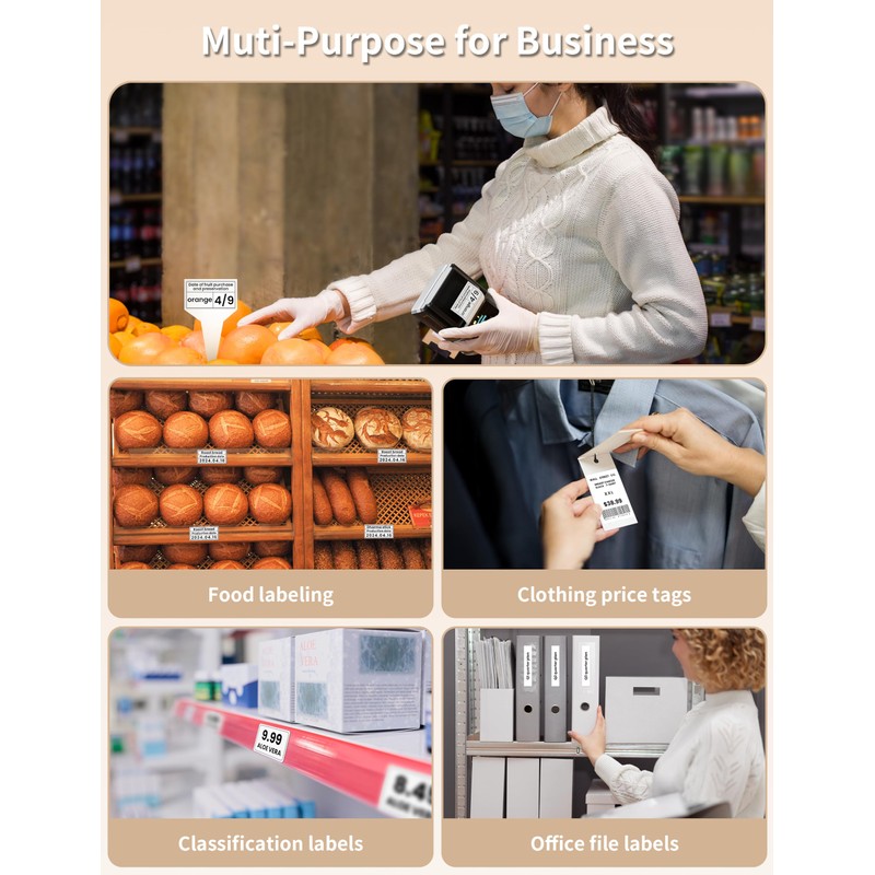 Phomemo M120 Label Printer - Bluetooth Label Maker Machine Compatible