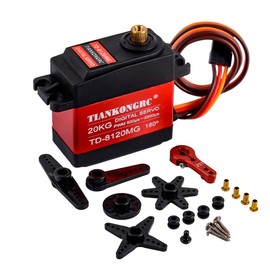 Sparkleiot TD-8120MG 20KG Digital Servo High Torque Metal Gear Waterproof 4.8-7.2V with 25T Arm for 1/10 1/8 RC Car Robot Arm (180 Degree Controllable Angle)