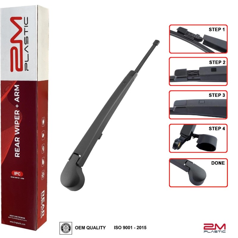 2MPLASTIC Rear Wiper Arm & Blade For E-GOLF 2015-2019 GOLF