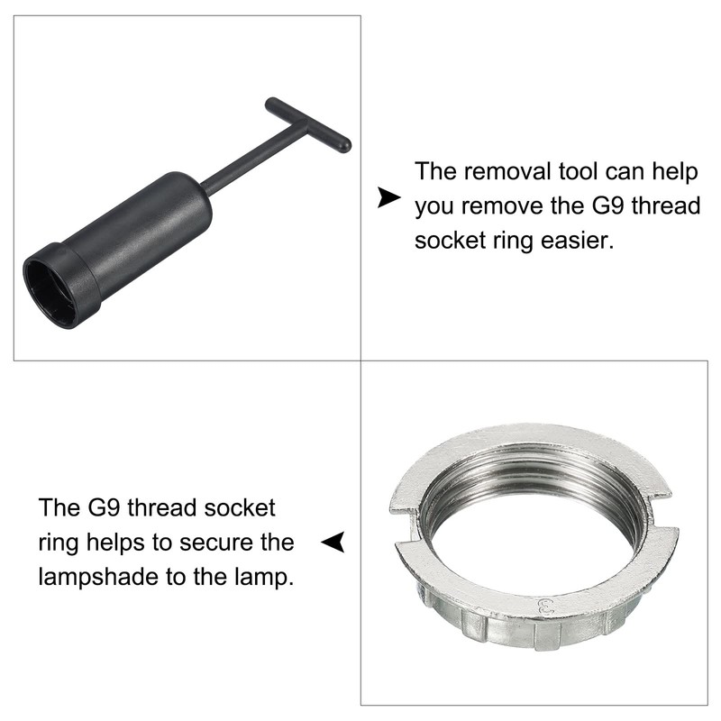 sourcing map G9 Light Socket Rings Lamp Shade Holder Ring