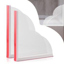 2 Pack Large Shower Splash Guard for Walk in Shower, Upgrade 9.25 x 9.25 In Bath Tub Splash Guards, Shower Corner Bathtub Water Blocker, Waterproof Shower Accessories to Keep Water in Shower