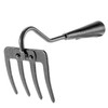 KADAX Carbon Steel Garden Rake, Hand Rake with 4 Prongs,